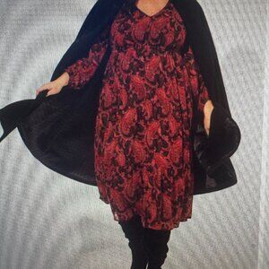 Torrid Womens Dot Open Back Flowy A-Line Dress Paisley New (no tag)  2X 18-20